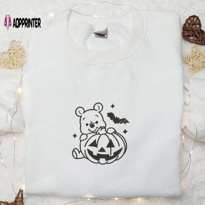 Spooky Halloween Winnie Pooh Embroidered Shirt – Disney s Adorable Halloween Shirt