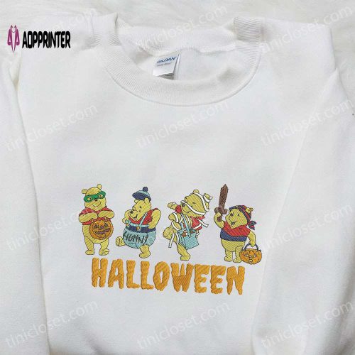 Spooky Fun! Halloween Winnie Pooh & Disney Family Embroidered Shirts