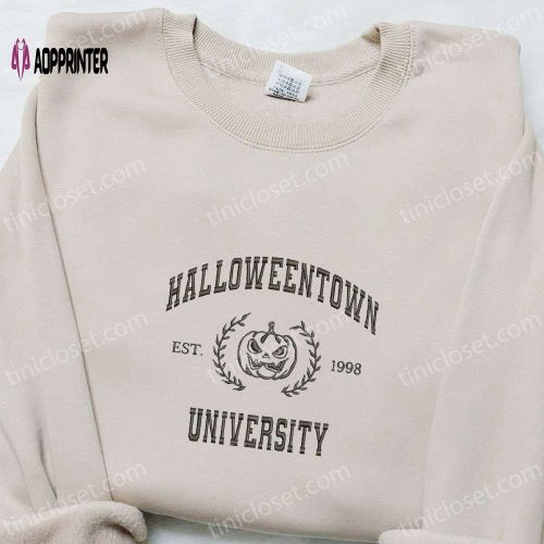 Halloweentown Est 1998 Vintage Embroidered Shirt: Perfect Gift for Halloween Lovers!