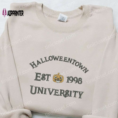 Halloweentown Pumpkin Est 1998 Embroidered Shirt: Vintage Halloween Gift for Halloween Lovers