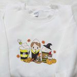 Harry Potter Horror Latte Coffee Embroidered Shirt – Funny Halloween Gift for Family