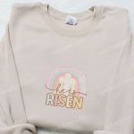 He Is Risen Rainbow Embroidered Shirt & Thanksgiving Hoodie: Best Holiday Gift Ideas