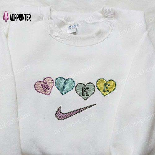 Heart Love x Nike Embroidered Sweatshirt: Best Valentine’s Day Gift for Her – Nike Inspired Logo Shirt