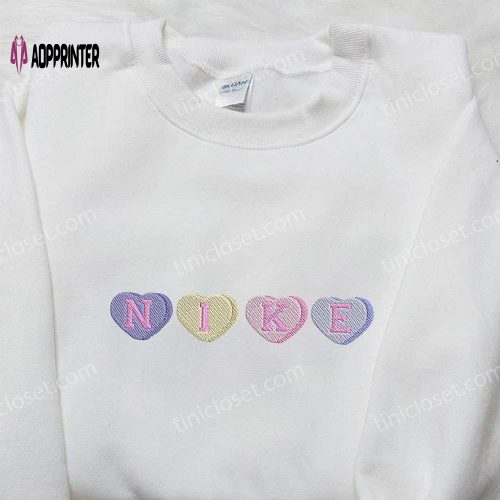 Nike Heart Love Embroidered Sweatshirt: Perfect Valentine’s Day Gift Nike Inspired Logo Shirt