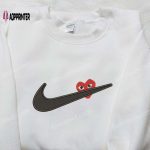 Heart Love x Nike Swoosh Embroidered Shirt – Perfect Valentine’s Day Gift!