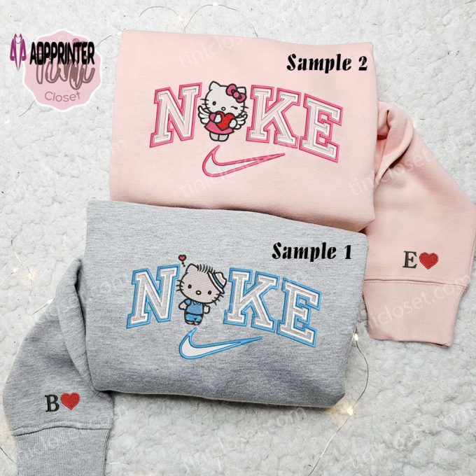 Hello Kitty & Dear Daniel x Nike Couple Embroidered Shirt Hoodie Sweatshirt: Perfect Valentine s Day Cartoon Apparel