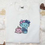 Adorable Hello Kitty and Narwhal Embroidered Shirt: Perfect for Cute Animal Lovers!