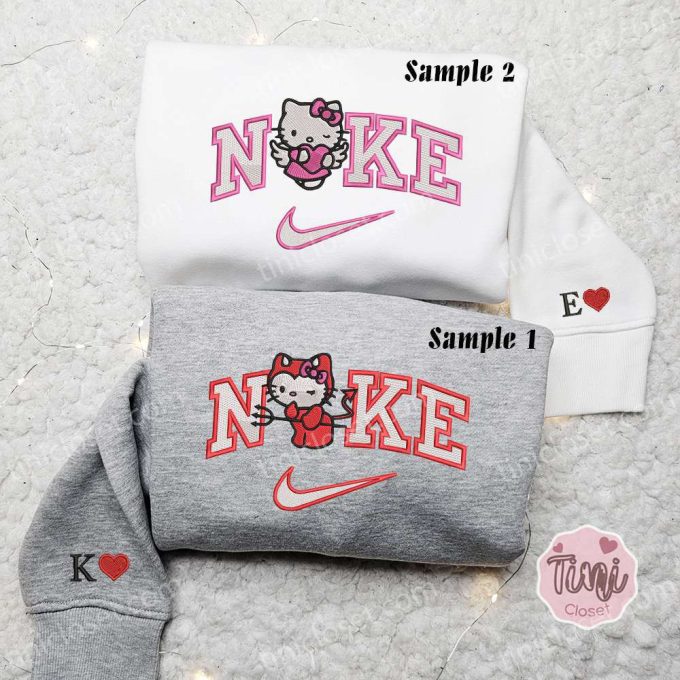 Hello Kitty Angel & Devil x Nike Couple Shirt – Cartoon & Inspired Embroidered Hoodie