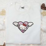 Adorable Hello Kitty Angel Heart Valentine Embroidered Shirt: Perfect Gift for Valentine s Day