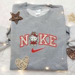 Hello Kitty Christmas Reindeer x Nike Embroidered Shirt – Nike Inspired Sweatshirt Perfect Christmas Gift for Family