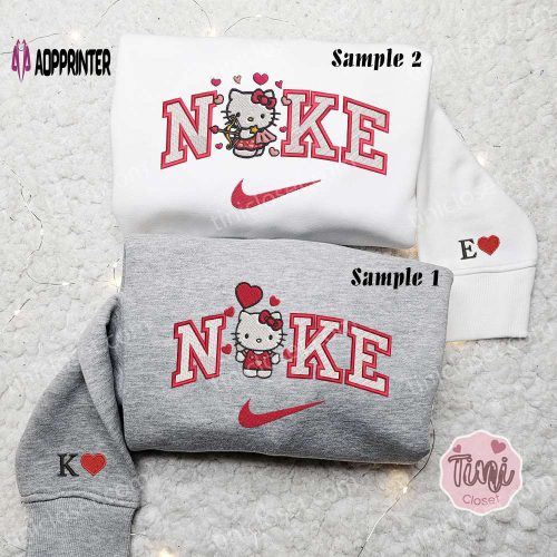 Hello Kitty Cupid Hearts x Nike Embroidered Couple Shirt: Valentine s Day Love with Nike Inspired Hoodie