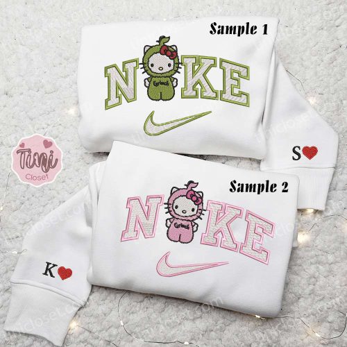 Hello Kitty Grinch x Nike Embroidered Couple Shirt – Festive Christmas Hoodie