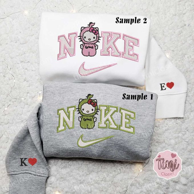 Hello Kitty Grinch x Nike Embroidered Couple Shirt – Festive Christmas Hoodie