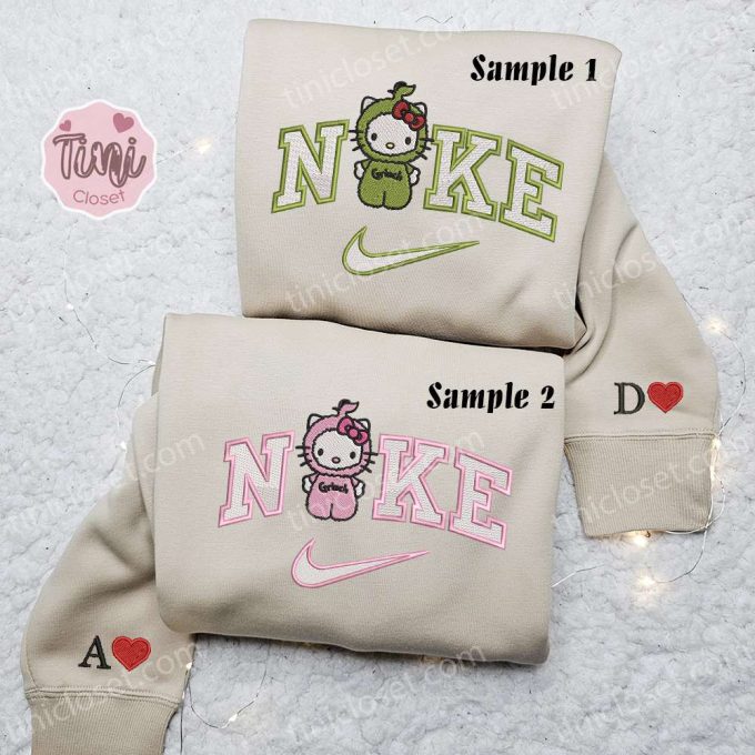 Hello Kitty Grinch x Nike Embroidered Couple Shirt – Festive Christmas Hoodie