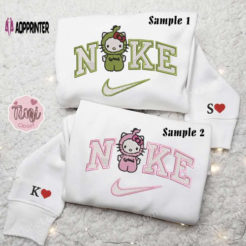 Hello Kitty Grinch x Nike Embroidered Couple Shirt – Festive Christmas Hoodie