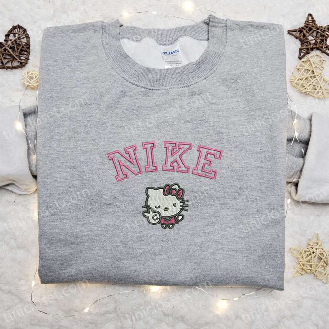 Hello Kitty Peace x Nike: Embroidered Shirt Hoodie & Sweatshirt – Cartoon & Nike Inspired Apparel