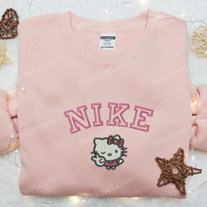 Hello Kitty Peace x Nike: Embroidered Shirt Hoodie & Sweatshirt – Cartoon & Nike Inspired Apparel