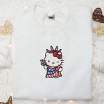 Hello Kitty Statue of Liberty Embroidered Shirt: Cute & Patriotic Tee for Hello Kitty Fans!