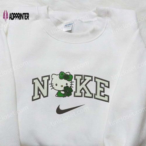 Hello Kitty x Nike Embroidered Shirt: Four-Leaf Clover Design Cute Gift for Daughter