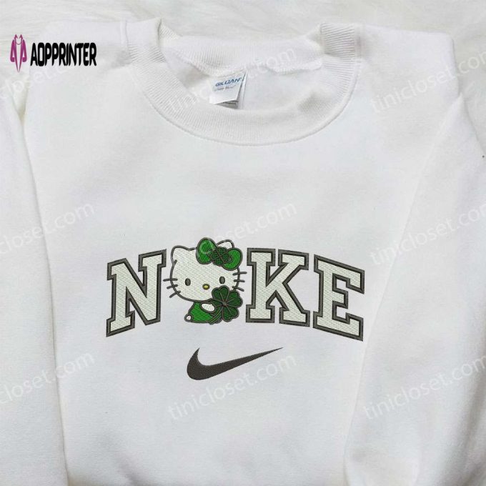 Hello Kitty x Nike Embroidered Shirt: Four-Leaf Clover Design Cute Gift for Daughter