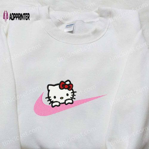 Keroppi Flower x Nike Embroidered Sweatshirt – Cartoon & Nike Inspired Shirt