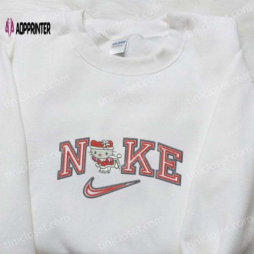 Hello Kitty x Nike Swoosh Cartoon Sweatshirt – Embroidered Shirt for Nike Fans