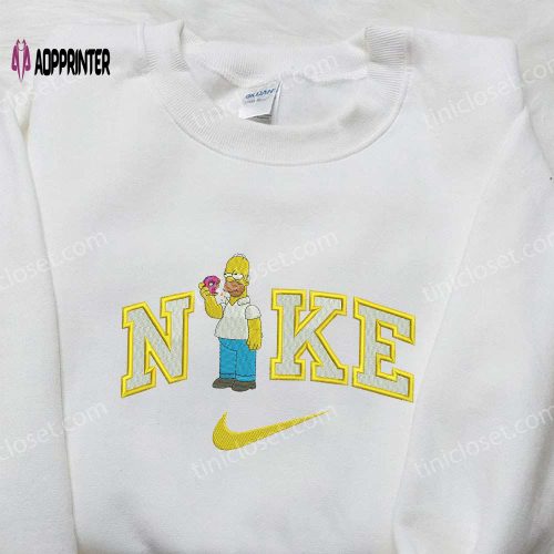 Homer Eating Donut x Nike Embroidered Shirt – The Simpsons Custom Apparel