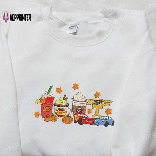 Halloween Embroidered Shirt: Horror Latte Coffee Cars – Funny & Best Gifts for Family