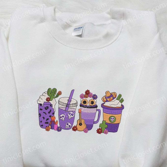 Horror Latte & Funny Halloween Embroidered Shirt: Best Family Halloween Gifts