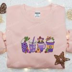 Horror Latte & Funny Halloween Embroidered Shirt: Best Family Halloween Gifts