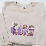 Horror Latte & Funny Halloween Embroidered Shirt: Best Family Halloween Gifts