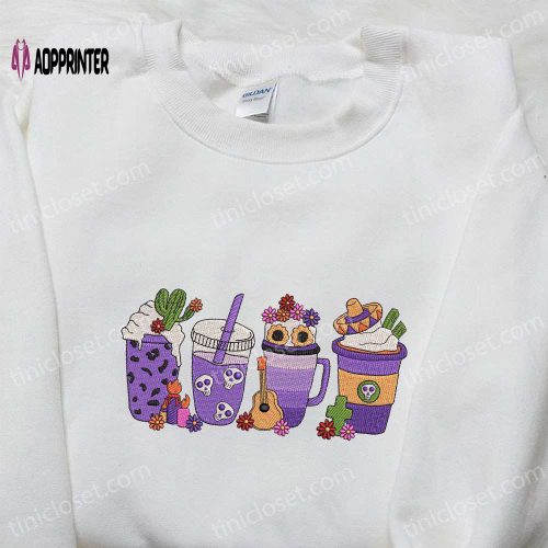 Halloween Fall Latte Embroidered Shirt: Vintage Gift for Family