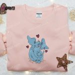 Horton the Elephant Hearts Embroidered Shirt & Dr Seuss Cartoon Hoodie: Perfect Gift Idea