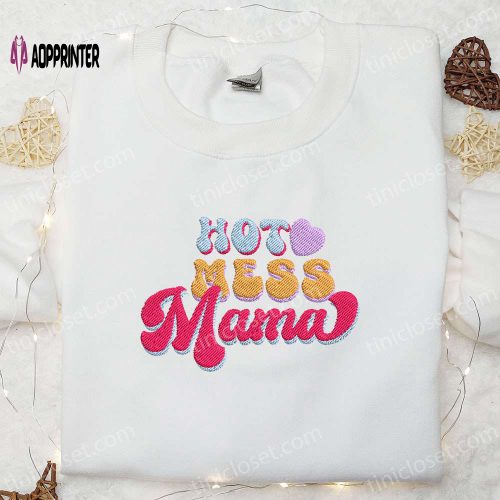 Checkered Softball Mama Embroidered Shirt & Hoodie: Perfect Mother’s Day Gift for Mom