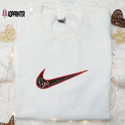 Flame-Embroidered Houston Texans x Nike Shirt & Hoodie: NFL Sports Inspired Apparel