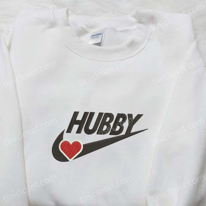 Hubby Heart x Nike Swoosh Shirt & Valentine Embroidered Hoodie: Best Gift for Husband