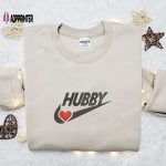 Hubby Heart x Nike Swoosh Shirt & Valentine Embroidered Hoodie: Best Gift for Husband