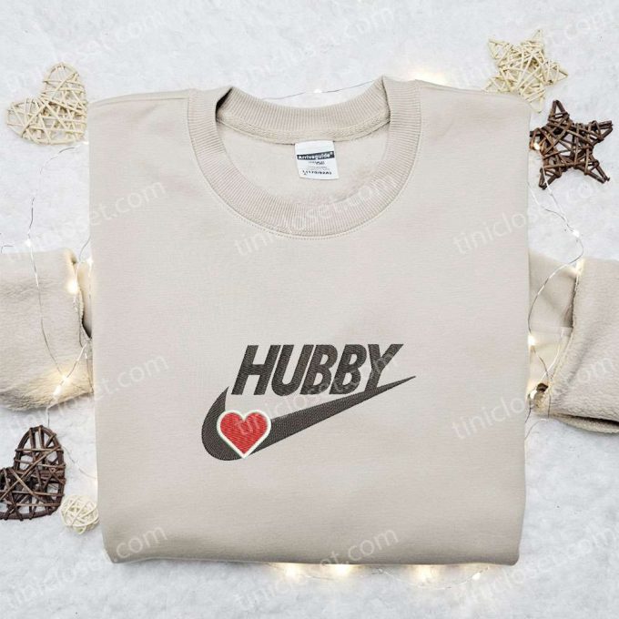 Hubby Heart x Nike Swoosh Shirt & Valentine Embroidered Hoodie: Best Gift for Husband