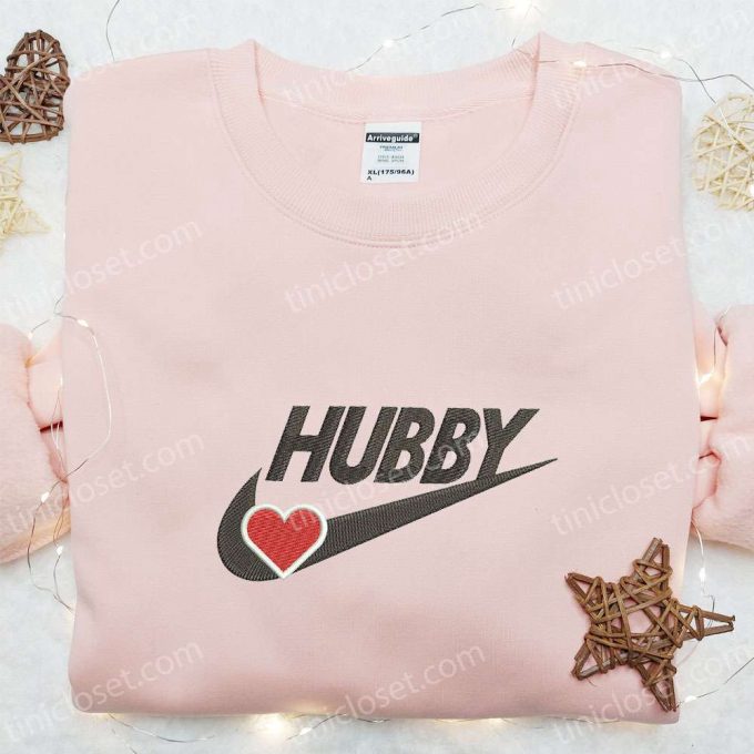 Hubby Heart x Nike Swoosh Shirt & Valentine Embroidered Hoodie: Best Gift for Husband