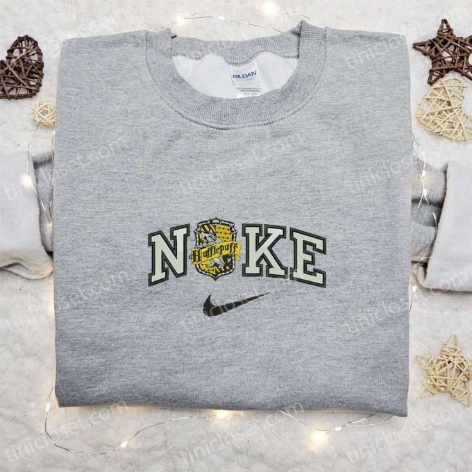 Hufflepuff Logo x Nike: Harry Potter Embroidered Shirt Hoodie & Sweatshirt Collection