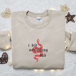 Taylor Swift Embroidered Shirt & Hoodie: I Did Something Bad Snake Eras Tour Merch – Perfect Music Gift for Fans