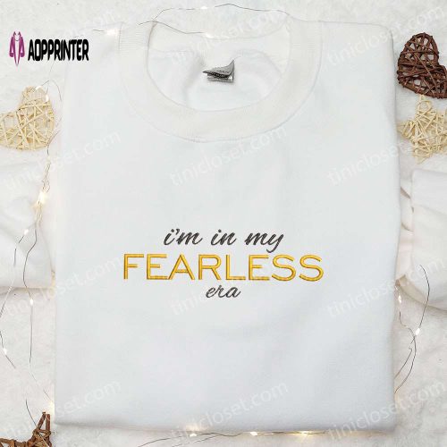 Stylish Fearless Era Embroidered Shirt & Celebrity Hoodie: Perfect Music Gift for Fans