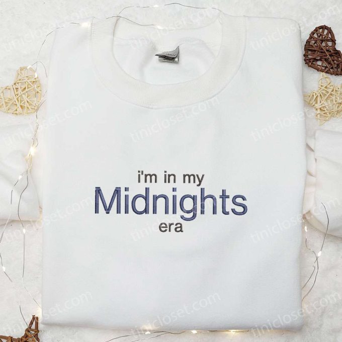 Midnights Era Embroidered Shirt & Hoodie: Best Music Gift for Fans