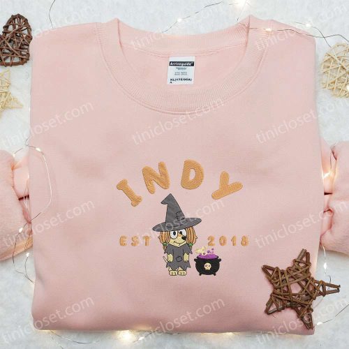 Indy Witch Embroidered Shirt & Bluey Disney Halloween Sweatshirt: Best Halloween Gift Ideas