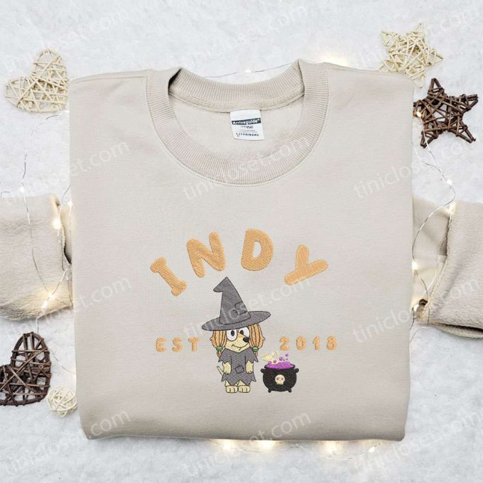 Indy Witch Embroidered Shirt & Bluey Disney Halloween Sweatshirt: Best Halloween Gift Ideas