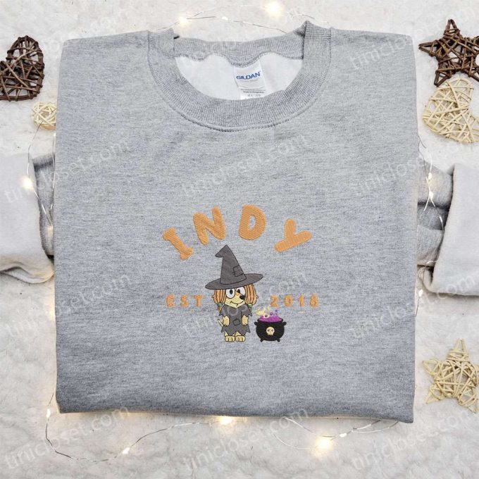 Indy Witch Embroidered Shirt & Bluey Disney Halloween Sweatshirt: Best Halloween Gift Ideas