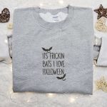 Frickin Bats Halloween Shirt: Spooky Embroidered Gift for Family