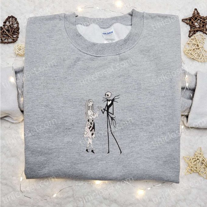 Jack and Sally Embroidered Hoodie & Nightmare Before Christmas T-shirt: Best Couples Gift Ideas