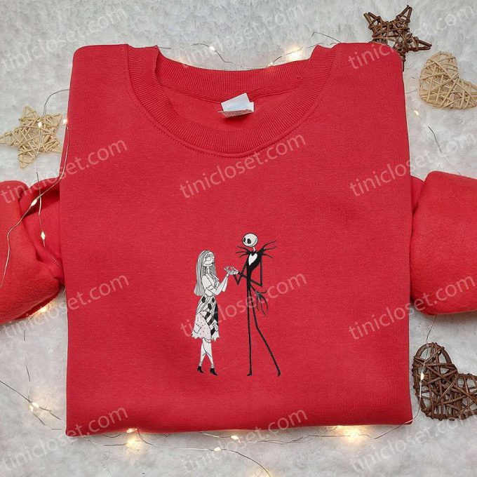 Jack and Sally Embroidered Hoodie & Nightmare Before Christmas T-shirt: Best Couples Gift Ideas