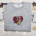 Jack and Sally Heart Embroidered Sweatshirt – Valentine s Day & Christmas Gift Ideas